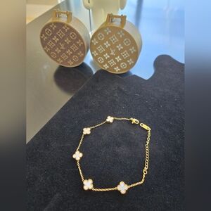 Gold and White Bracelet